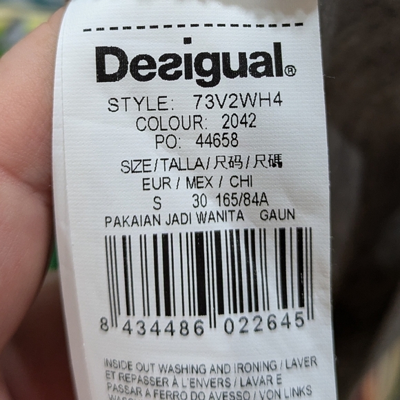 Desigual colorful rainbow laser cut knee length dress S - Picture 9 of 10